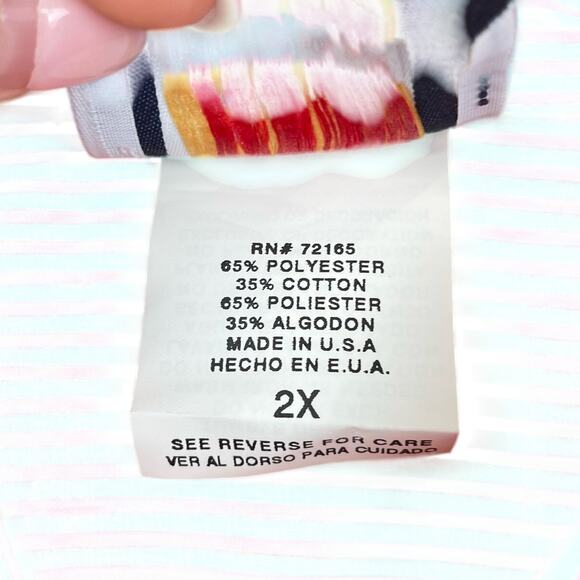 Vintage C.S.T. Sport Red and White Striped Heart Appliqué Button Up Shirt - Picture 13 of 13